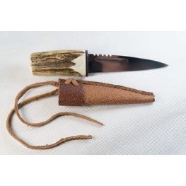 Genuine Stag Antler Sgian Dubh Straight (Stainless Steel)